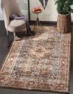 Lotus 0073 Vintage Digital Print Washable Area Rug
