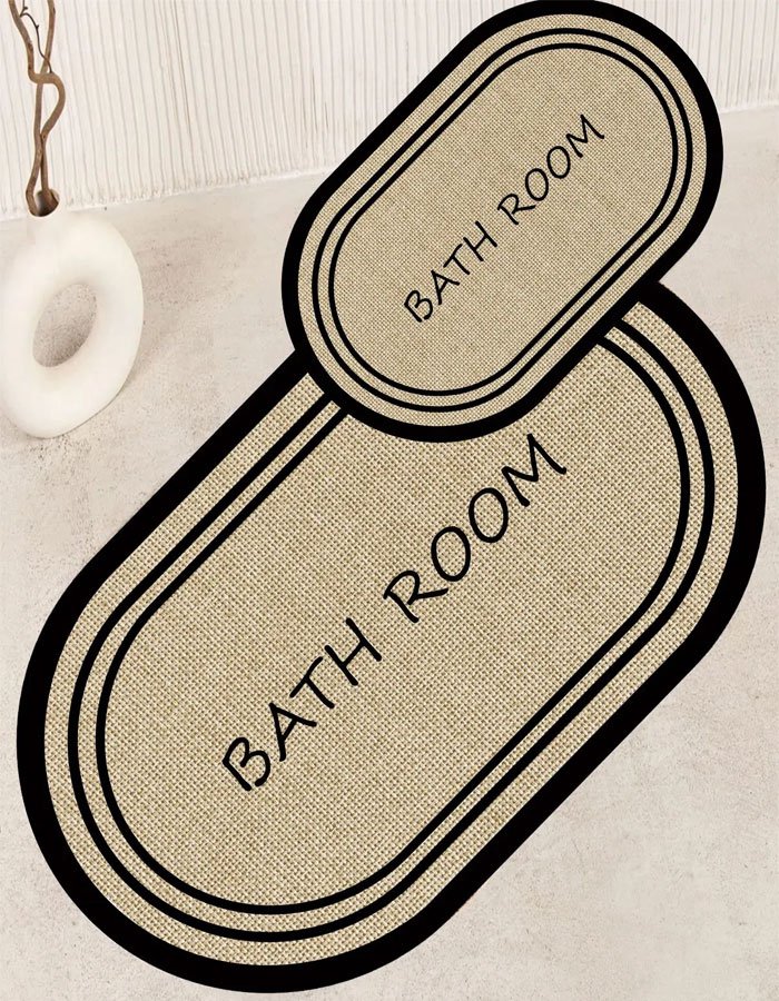Lotus 3000-03 Modern Digital Print Washable Bathroom Mat Set Lotus 3000-03 Modern Digital Print Washable Bathroom Mat Set