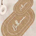 Lotus 3000 Modern Digital Print Washable Bathroom Mat Set