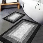 Lotus 3001 Modern Digital Print Washable Bathroom Mat Set