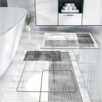 Lotus 3006 Modern Digital Print Washable Bathroom Mat Set