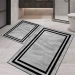 Lotus 3007 Modern Digital Print Washable Bathroom Mat Set