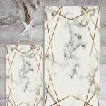 Lotus 3008-04 Modern Digital Print Washable Bathroom Mat Set