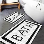 Lotus 3008-05 Modern Digital Print Washable Bathroom Mat Set