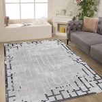 Lotus 4258 Modern Dijital Baskı Yıkanabilir Oturma Odası Halısı