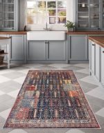 Lotus 4267 Vintage Digital Print Washable Kitchen Rug
