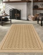 Lotus 4330 Beige Modern Digital Print Washable Area Rug