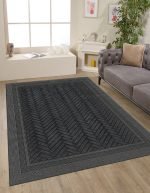 Lotus 4330 Siyah Modern Dijital Baskı Yıkanabilir Oturma Odası Halısı