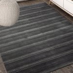 Lotus 4333 Black Modern Digital Print Washable Living Room Rug