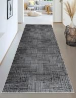 Lotus 4336 Black Modern Digital Print Washable Area Rug
