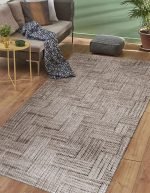 Lotus 4336 Brown Modern Digital Print Living Room Washable Rug