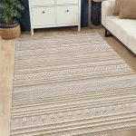 Lotus 4346 Beige Modern Digital Print Washable Area Rug