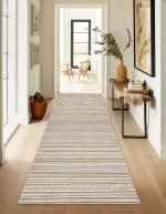 Lotus 4346 Beige Modern Digital Print Washable Runner Rug