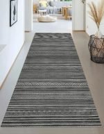 Lotus 4346 Black Modern Digital Print Washable Area Rug
