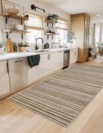 Lotus 4346 Brown Modern Digital Print Washable Kitchen Rug