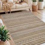 Lotus 4346 Brown Modern Digital Print Washable Area Rug