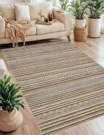 Lotus 4346 Brown Modern Digital Print Washable Area Rug