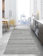 Lotus 4346 Gray Modern Digital Print Washable Kitchen Rug