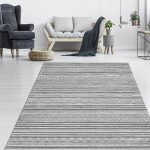 Lotus 4346 Gri Modern Dijital Baskı Yıkanabilir Oturma Odası Halısı