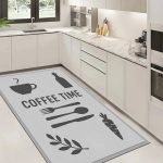 Lotus 4357 Gray Modern Digital Print Washable Kitchen Rug