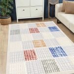 Lotus 4350 Patchwork Dijital Baskı Yıkanabilir Otuma Odası Halısı