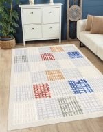 Lotus 4350 Patchwork Dijital Baskı Yıkanabilir Otuma Odası Halısı