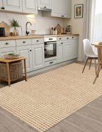 Lotus 4355 Beige Modern Digital Print Washable Kitchen Rug