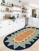 Lotus 4369 Modern Digital Print Washable Rounded Area Rug