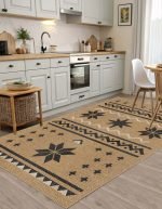 Lotus 4372 Bej Modern Dijital Baskı Yıkanabilir Mutfak Halısı