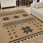 Lotus 4372 Beige Modern Digital Print Washable Living Room Rug