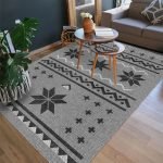 Lotus 4372 Gray Modern Digital Print Washable Area Rug