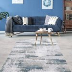 Lotus 4385 Blue Modern Digital Print Living Room Rug
