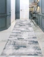 Lotus 4385 Blue Modern Digital Print Washable Area Rug