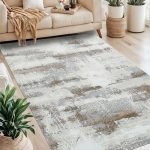 Lotus 4385 Brown Modern Digital Print Living Room Rug
