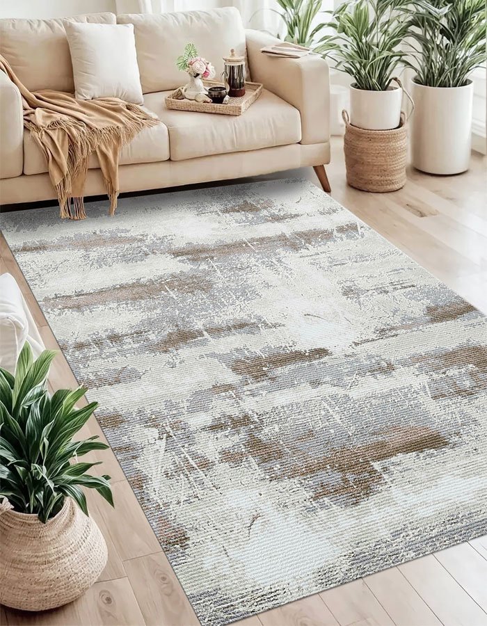 Lotus 4385 Brown Modern Digital Print Living Room Rug Lotus 4385 Brown Modern Digital Print Living Room Rug