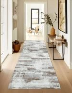 Lotus 4385 Brown Modern Digital Print Washable Area Rug