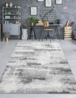 Lotus 4385 Gray Modern Digital Print Washable Living Room Rug