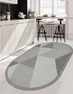 Lotus 4396 Modern Dijital Baskı Yıkanabilir Oval Mutfak Halısı