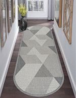 Lotus 4396 Modern Digital Print Washable Rounded Runner Rug