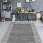 Lotus 4421 Gray Modern Digital Print Washable Living Room Rug