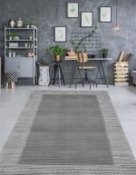 Lotus 4421 Gray Modern Digital Print Washable Living Room Rug