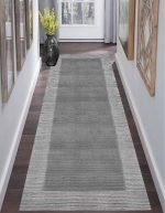 Lotus 4421 Gray Modern Digital Print Washable Runner Rug