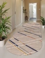 Lotus 4426 Brown Modern Digital Print Washable Runner Rug