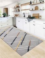 Lotus 4426 Gray Modern Digital Print Washable Rectangle Kitchen Rug