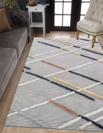 Lotus 4426 Gray Modern Digital Print Washable Living Room Rug
