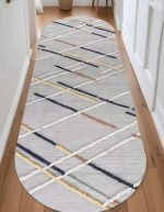 Lotus 4426 Gray Modern Digital Print Washable Rounded Runner Rug
