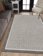 Lotus 4434 Gray Modern Digital Print Washable Living Room Rug