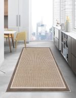Lotus 4434 Brown Digital Print Washable Kitchen Rug