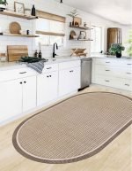 Lotus 4434 Brown Modern Digital Print Washable Kitchen Rug