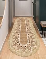 Lotus 4484 Modern Digital Print Washable Oval Runner Rug